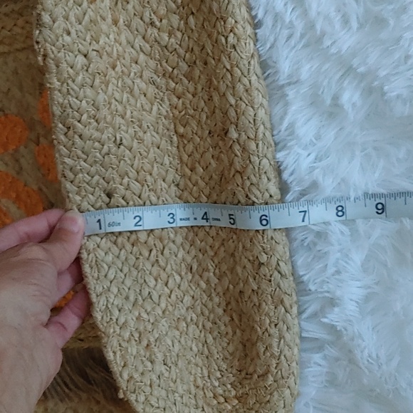 NWT Magid Large Metallic Leopard Print Jute Tote with Fringe and Tassels - Picture 9 of 9